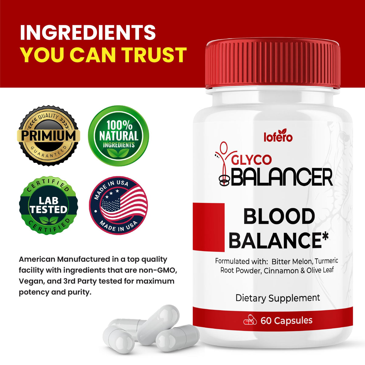 90 Capsules Blood Level Support Supplement Q5406