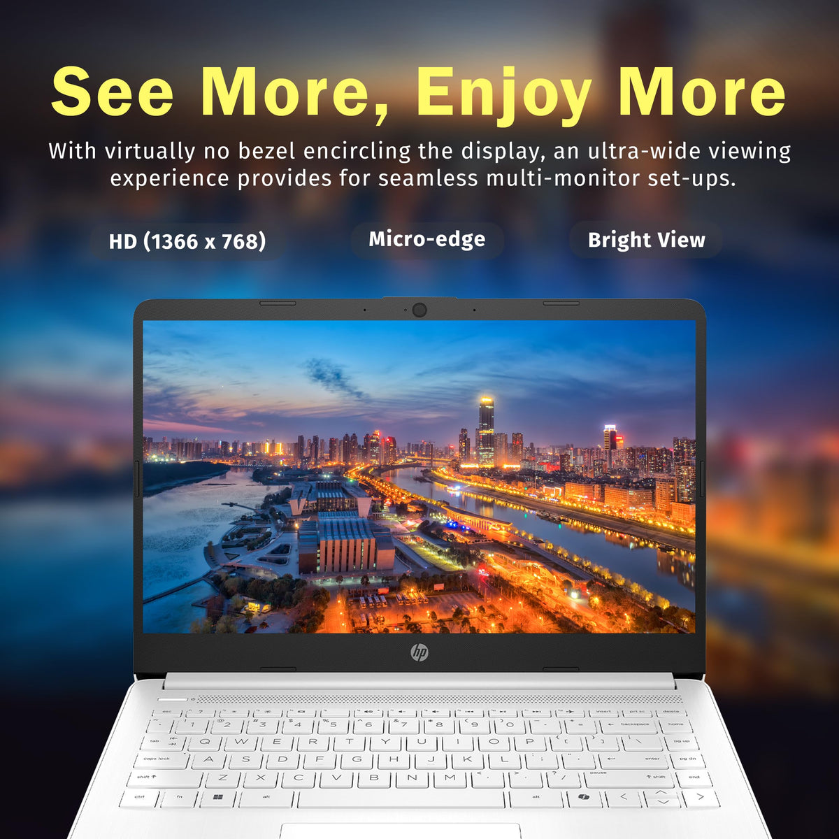 14" HD Laptop, Intel Celeron N4500, 4GB DDR4 RAM, 64GB eMMC, White A519