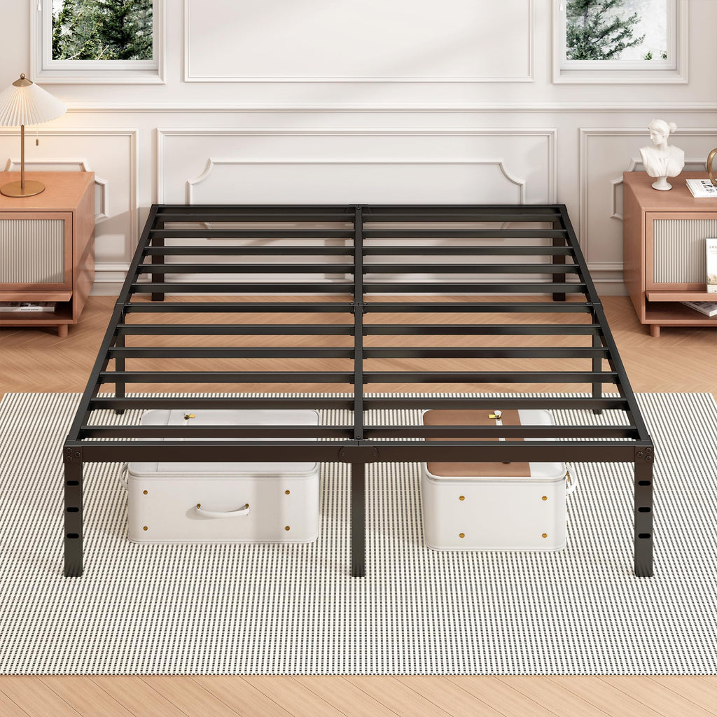 18 Inch Full Bed Frame with Under Bed Storage, Black R981451