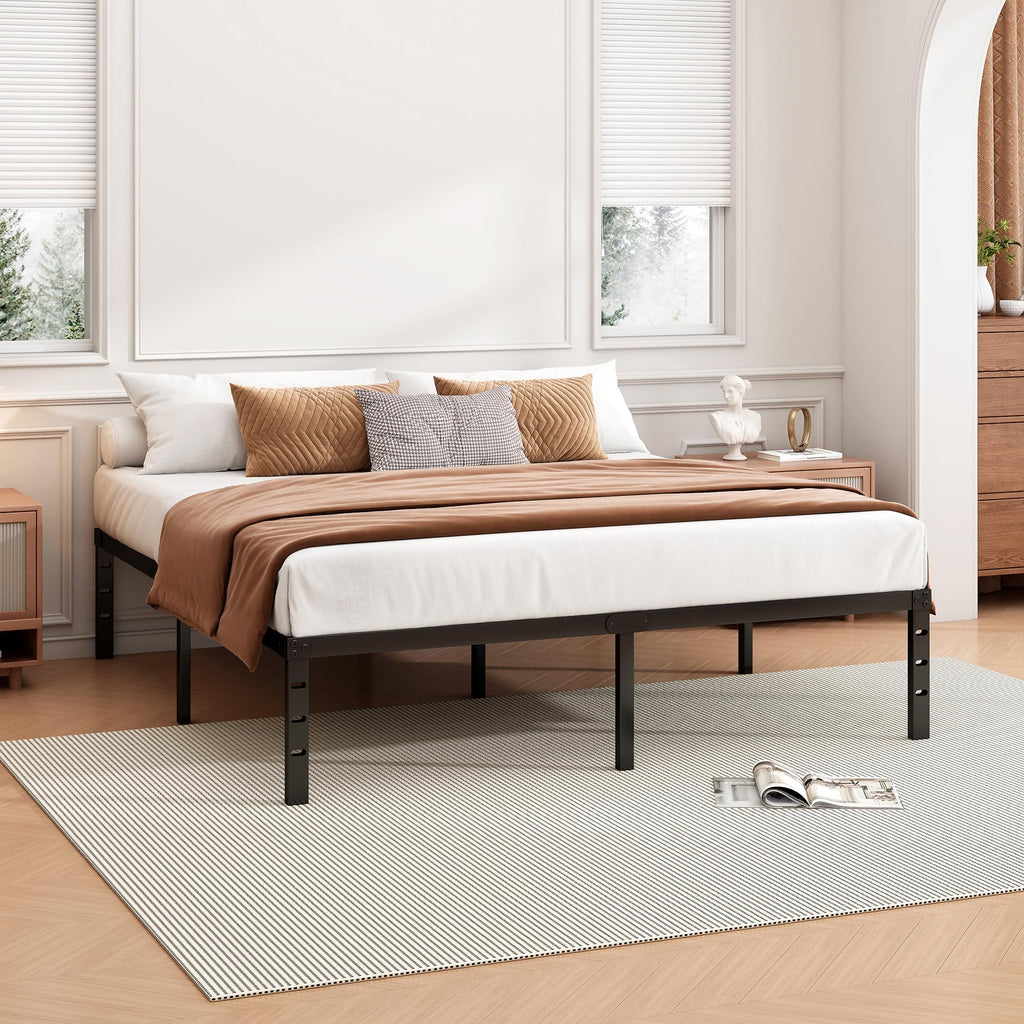 18 Inch Full Bed Frame with Under Bed Storage, Black R981451